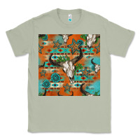 Matcha western bull skull seamless pattern Classic Tee - HRA Design Shop