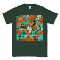 Sports Green western bull skull seamless pattern Classic Tee - HRA Design Shop