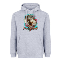 Heather Grey free spirit mustang horse Heavyweight Hoodie - LillyAllenDesigns