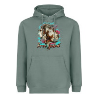 Sage free spirit mustang horse Heavyweight Hoodie - LillyAllenDesigns