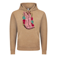 Floral Cowgirl Boots Vintage Hoodie | Teevron
