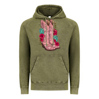 Vintage Olive floral cowgirl boots Vintage Hoodie - texasbilliewilder