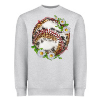 Heather Grey baseball with patterns Heavyweight Sweatshirt - texasbilliewilder