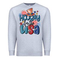 Heather Grey hooray for the usa Premium Sweatshirt - MaliasSmallBusiness