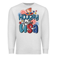 Oatmeal Heather hooray for the usa Premium Sweatshirt - MaliasSmallBusiness