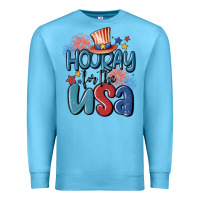 Ocean Blue hooray for the usa Premium Sweatshirt - MaliasSmallBusiness