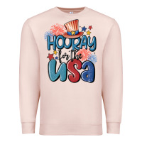 Pale Pink hooray for the usa Premium Sweatshirt - MaliasSmallBusiness