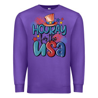 Purple hooray for the usa Premium Sweatshirt - MaliasSmallBusiness