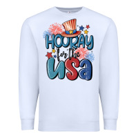 White hooray for the usa Premium Sweatshirt - MaliasSmallBusiness