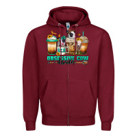 Burgundy ocd obsessive cow disorder coffee cups Zipper Hoodie - Jasminsmagicworld