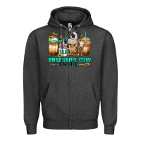 Charcoal Heather ocd obsessive cow disorder coffee cups Zipper Hoodie - Jasminsmagicworld
