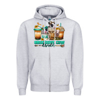 Heather Grey ocd obsessive cow disorder coffee cups Zipper Hoodie - Jasminsmagicworld
