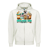Oatmeal Heather ocd obsessive cow disorder coffee cups Zipper Hoodie - Jasminsmagicworld