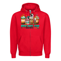 Red ocd obsessive cow disorder coffee cups Zipper Hoodie - Jasminsmagicworld