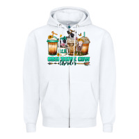 White ocd obsessive cow disorder coffee cups Zipper Hoodie - Jasminsmagicworld