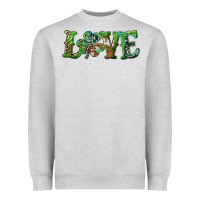Heather Grey love with shamrock Heavyweight Sweatshirt - RanaPortraitStore