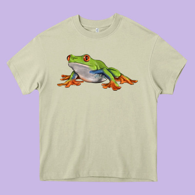 Red Eyed Tree Frog Heavy Core Tee Designed By Lillyallendesigns
