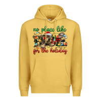 Antique Gold no place like for the holiday Premium Hoodie - MaliasSmallBusiness