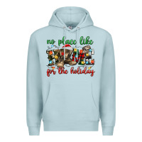 Blue Mist no place like for the holiday Premium Hoodie - MaliasSmallBusiness