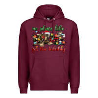 Burgundy no place like for the holiday Premium Hoodie - MaliasSmallBusiness