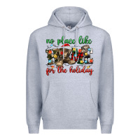Heather Grey no place like for the holiday Premium Hoodie - MaliasSmallBusiness
