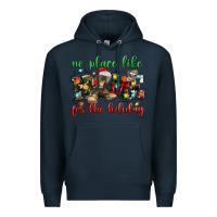Navy no place like for the holiday Premium Hoodie - MaliasSmallBusiness