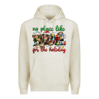 Oatmeal Heather no place like for the holiday Premium Hoodie - MaliasSmallBusiness
