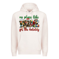 Pale Pink no place like for the holiday Premium Hoodie - MaliasSmallBusiness