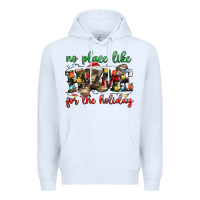 White no place like for the holiday Premium Hoodie - MaliasSmallBusiness