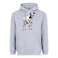 Heather Grey Holstein Heifer Heavyweight Hoodie - LillyAllenDesigns