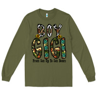 Army Green boy gigi from son up to son down Long Sleeve Tee - CowhideDigitalArt