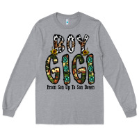 Heather Grey boy gigi from son up to son down Long Sleeve Tee - CowhideDigitalArt