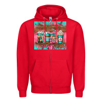 Red nurse fuel coffee cups Zipper Hoodie - Jasminsmagicworld