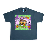 Midnight Navy Halloween School Bus Urban Heavy Tee - texasbilliewilder