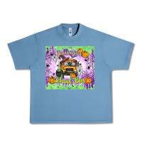Pebble Blue Halloween School Bus Urban Heavy Tee - texasbilliewilder
