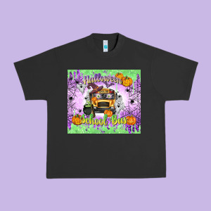 Halloween School Bus Urban Heavy Tee Designed By Texasbilliewilder