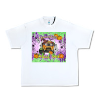 White Halloween School Bus Urban Heavy Tee - texasbilliewilder