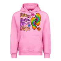 Fuchsia Pink life is better in flip flops Urban Hoodie - Jasminsmagicworld