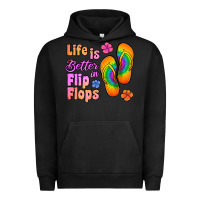 Pigment Black life is better in flip flops Urban Hoodie - Jasminsmagicworld