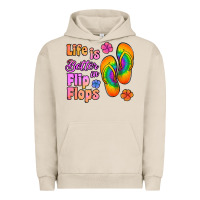 Pigment French Oak life is better in flip flops Urban Hoodie - Jasminsmagicworld