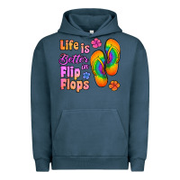 Pigment Midnight Navy life is better in flip flops Urban Hoodie - Jasminsmagicworld