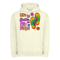 Pigment Pistachio life is better in flip flops Urban Hoodie - Jasminsmagicworld