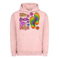 Pigment Salmon life is better in flip flops Urban Hoodie - Jasminsmagicworld