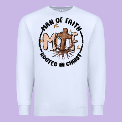 Man Of Faith Premium Sweatshirt Designed By Maliassmallbusiness
