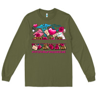 Army Green valentines day cna certified nursing assistant Long Sleeve Tee - AdoDesignShop