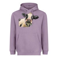 Lavender holstein heifer face Heavyweight Hoodie - LillyAllenDesigns