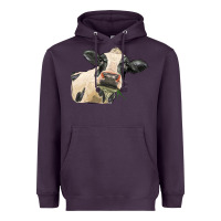 Plum holstein heifer face Heavyweight Hoodie - LillyAllenDesigns