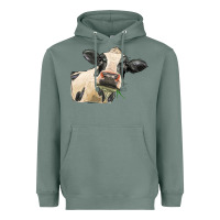 Sage holstein heifer face Heavyweight Hoodie - LillyAllenDesigns
