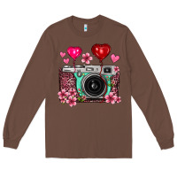 Chestnut floral heart pink leopard vintage camera Long Sleeve Tee - FaDigitalArtStudio