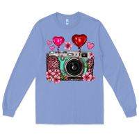 Floral Heart Pink Leopard Vintage Camera Long Sleeve Tee | Teevron
